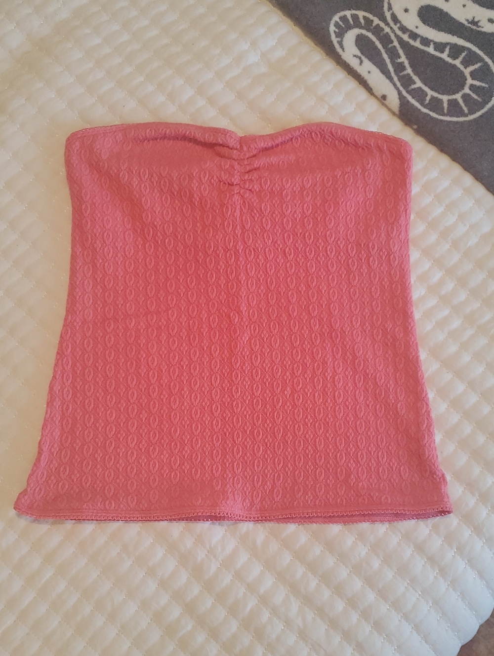 Aerie Pink Strapless Tube Camisole with Center Ruched Detail